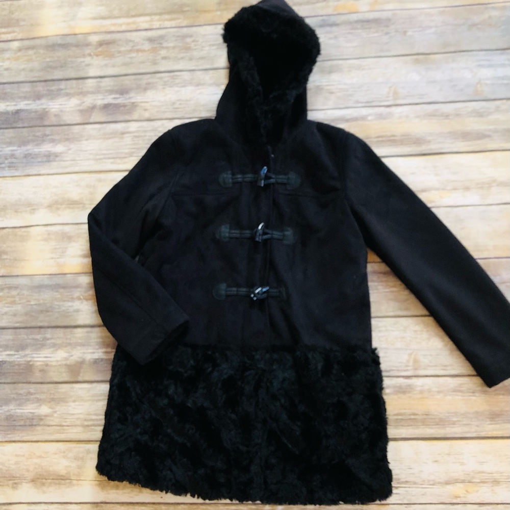 Girls GAP black long coat! Size 12
